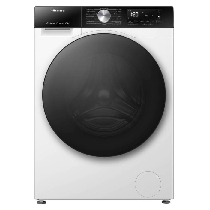 Hisense WD3S8042BW1 — 16 программ: хлопок, синтетика, шерсть, быстрая стирка и Eco 40–60 °C, купить с доставкой