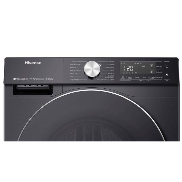 Стиральная машина Hisense WD5S1045BB — инверторный мотор PowerDrive и барабан RainDrop 66 л, заказать онлайн