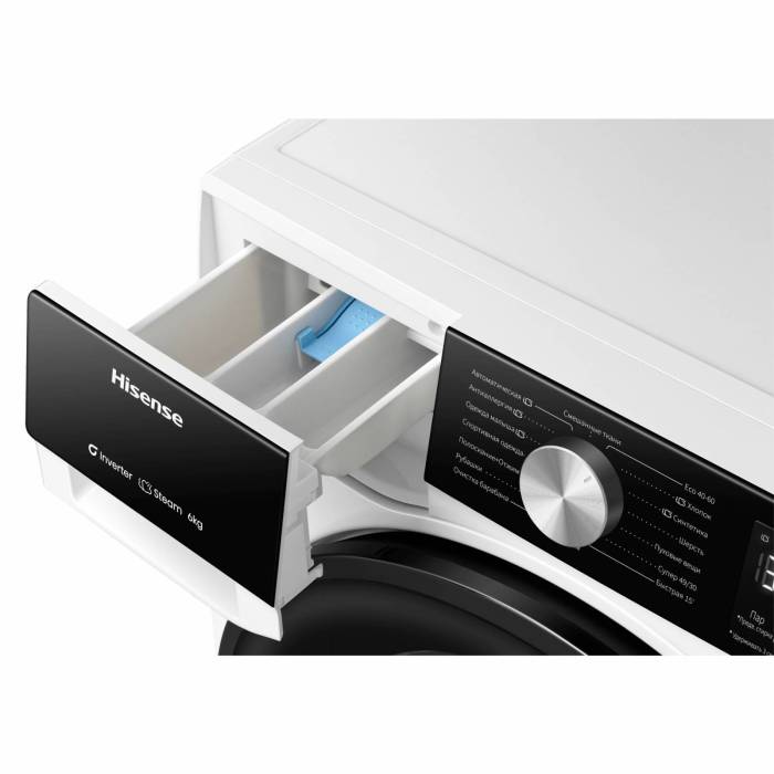Hisense WF3S6021BW — технология SteamTech для разглаживания складок паром, купить онлайн в Кыргызстане