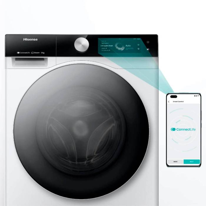 Стиральная машина Hisense WF7S1247BW — функции AI Super Wash и Smart Assist, заказать с доставкой в Кыргызстане