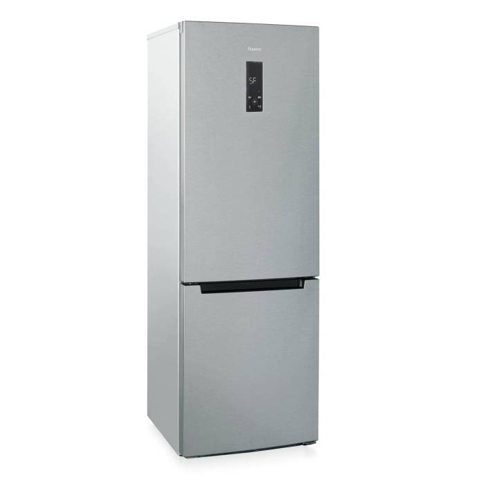 Бирюса М960NF — двухкамерный холодильник с нижним расположением морозильной камеры и системой Full No Frost, общий объем 340 л (холодильная камера 240 л, морозильная 100 л), класс энергоэффективности A, уровень шума до 43 дБ, цвет металлик.