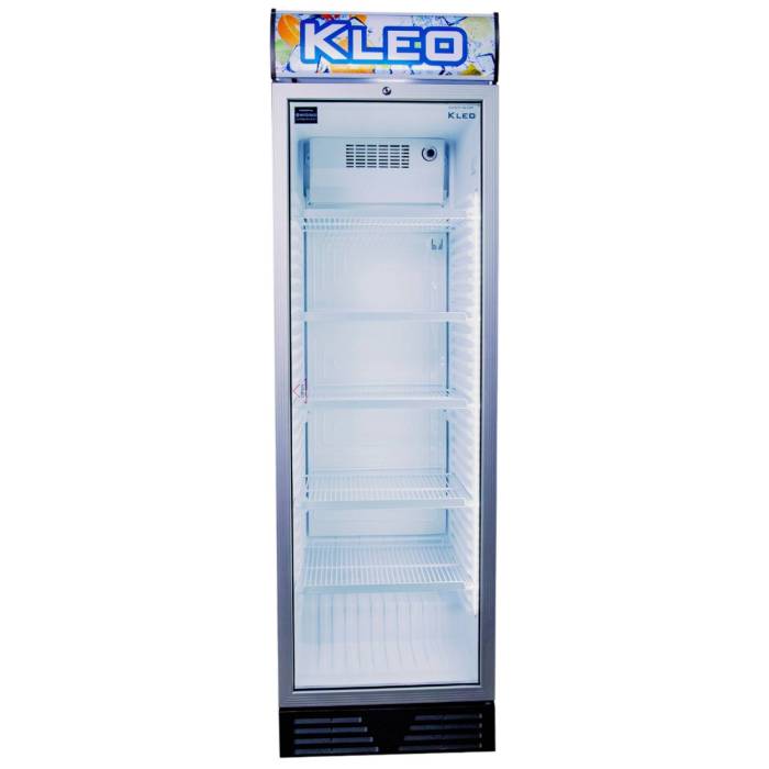 KLEO VST390 — торговый холодильник с двойным каленым стеклом и подсветкой, купить онлайн с доставкой по городу
