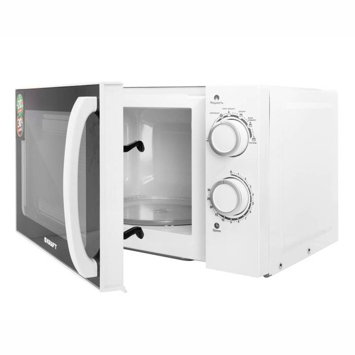 KRAFT KF20MW7W-102M — удобная ручка для открытия дверцы и поворотный стол диаметром 255 мм. Практичная и простая в использовании модель