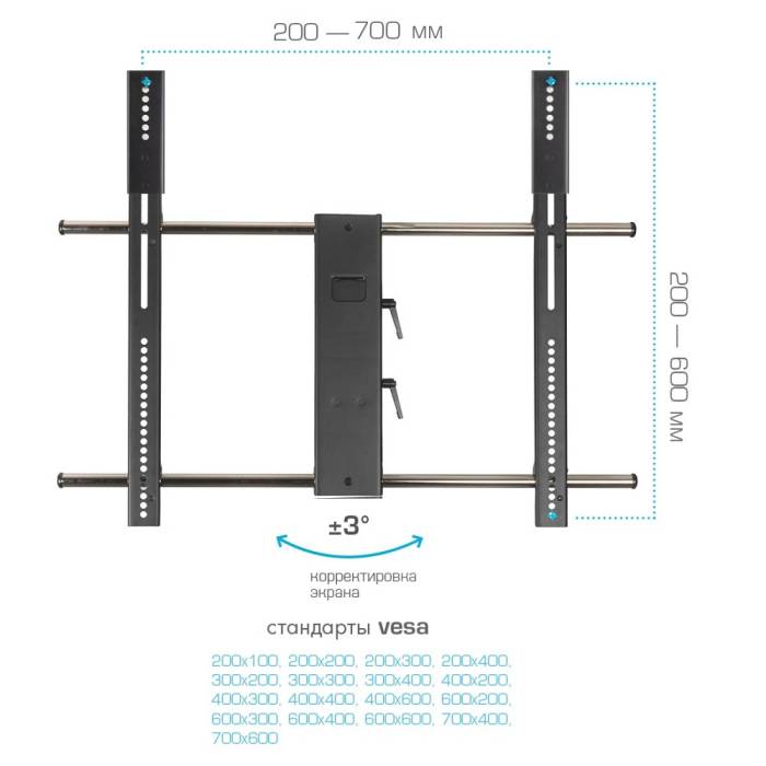 Наклонно-поворотный кронштейн Kromax ATLANTIS-120 black — Угол поворота: 180° — Onbir.kg Бишкек, Кыргызстан