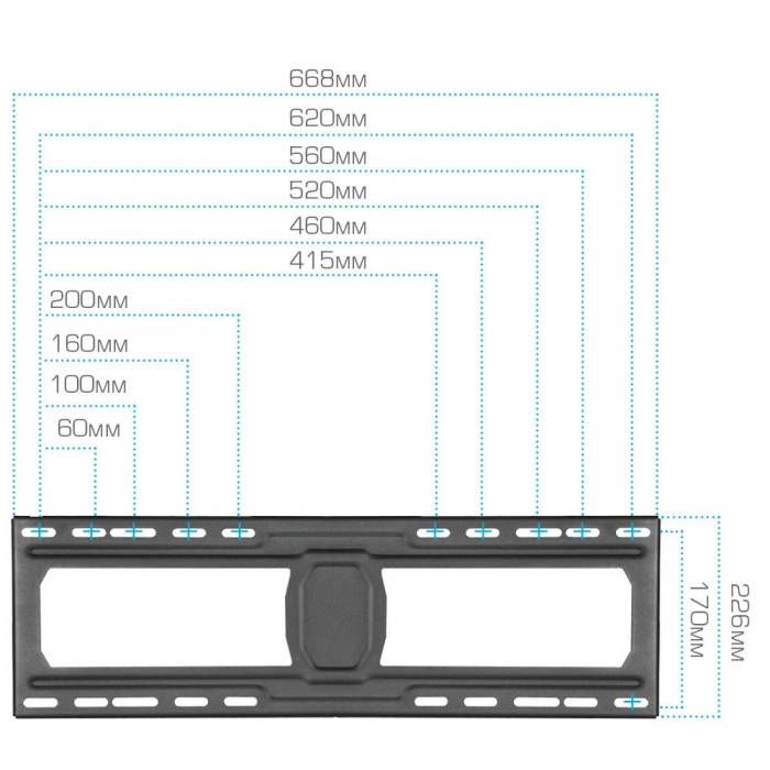 Наклонно-поворотный кронштейн Kromax DIX-30 black — Угол наклона: ±10° — Onbir.kg Бишкек, Кыргызстан