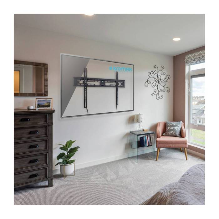 Настенный фиксированный кронштейн Kromax FLAT-1 black — Диагональ экрана: 32–90″ — Onbir.kg Бишкек, Кыргызстан