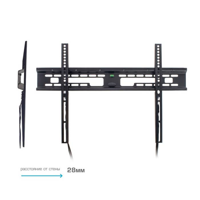 Настенный фиксированный кронштейн Kromax FLAT-1 black — Максимальная нагрузка: 65 кг — Onbir.kg Бишкек, Кыргызстан