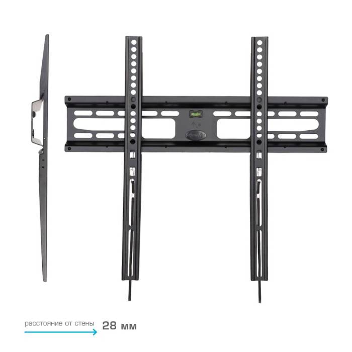 Настенный фиксированный кронштейн Kromax FLAT-3 black — Совместимость VESA: 50×50, 75×75, 100×100, 200×100, 200×200, 300×200, 300×300, 400×200, 400×300, 400×400 — Onbir.kg Бишкек, Кыргызстан