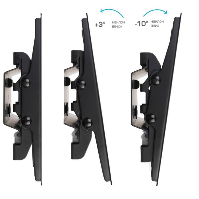 Настенный наклонный кронштейн Kromax FLAT-6 new black — Цвет: Black — Onbir.kg Бишкек, Кыргызстан