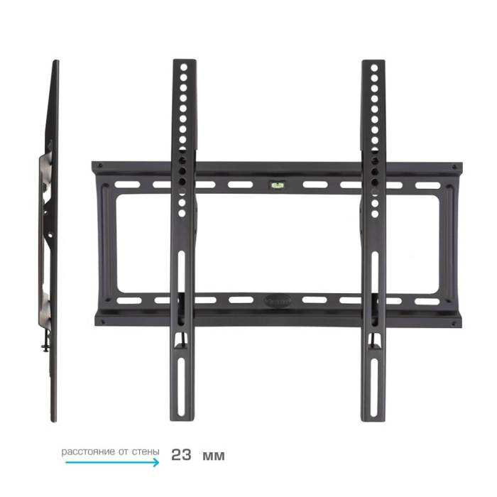 Настенный фиксированный кронштейн Kromax IDEAL-3 Black — Максимальная нагрузка: 50 кг — Onbir.kg Бишкек, Кыргызстан