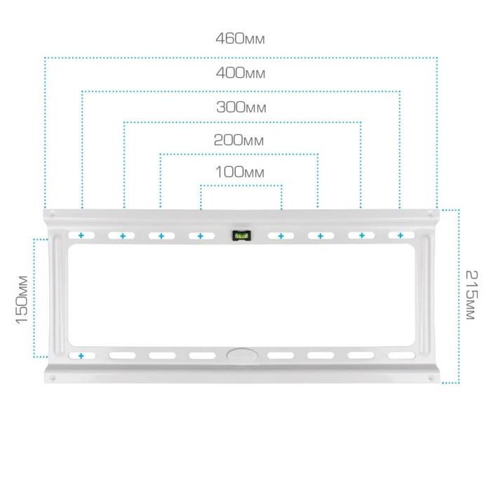 Настенный фиксированный кронштейн Kromax IDEAL-3 White — Дополнительно: надежная стальная конструкция, универсальная система крепления, минимальное расстояние до стены 23 мм, простая установка при помощи встроенного водяного уровня, защита от падения — On
