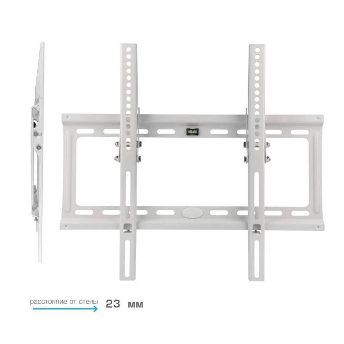 Настенный наклонный кронштейн Kromax IDEAL-4W new white — Максимальная нагрузка: 50 кг — Onbir.kg Бишкек, Кыргызстан
