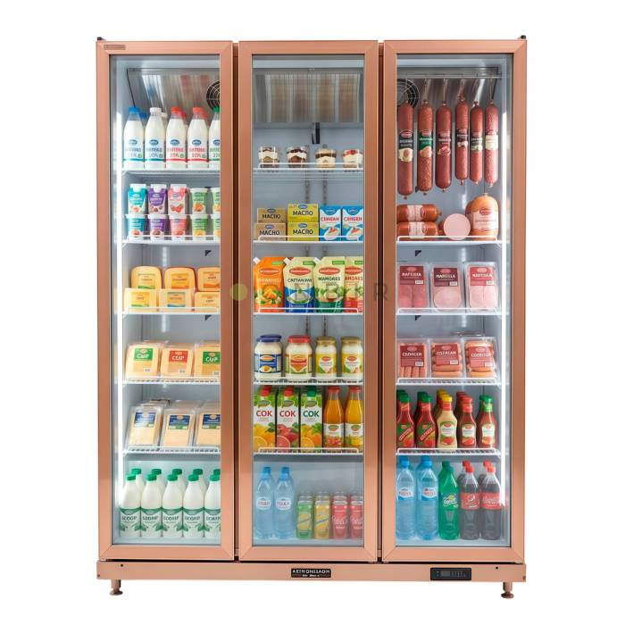 Холодильник AVEST LC S3 1610 GOLD — 5 полок и электронный терморегулятор для удобного контроля — Onbir.kg