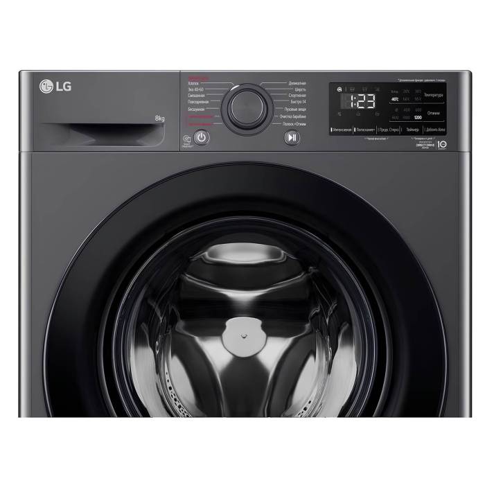 LG F2V3PS6J — стильная стиральная машина 8 кг, искусственный интеллект AI DD™, пар Steam. Заказать онлайн с доставкой