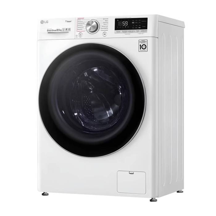 LG F2V7GW1W — узкая стиральная машина, 8.5 кг, AI DD, управление через телефон, купить онлайн с доставкой