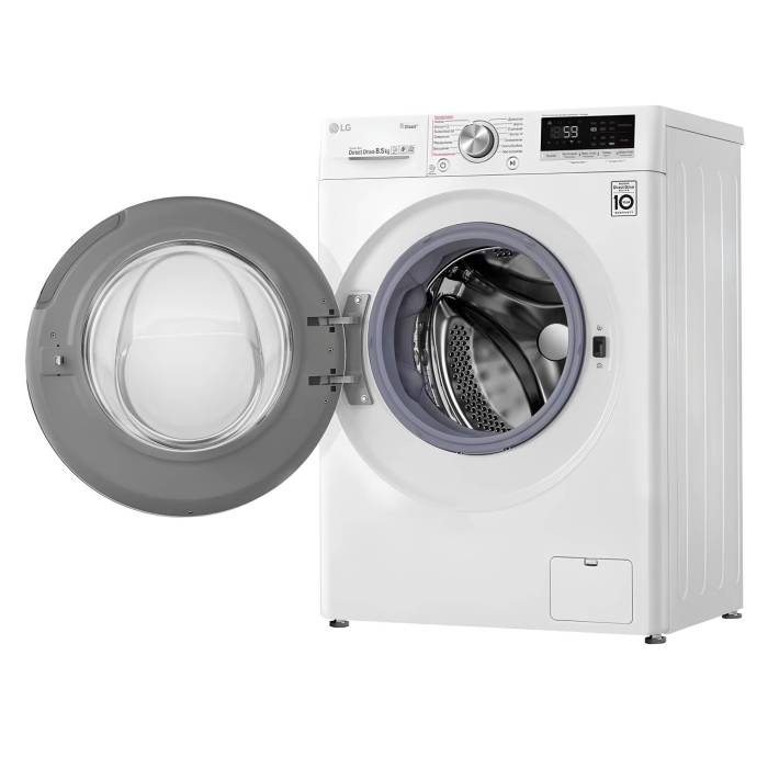 Стиральная машина LG F2V7GW1W — с технологией AI DD, управление через ThinQ, функция пара, 8.5 кг. Доставка по городу