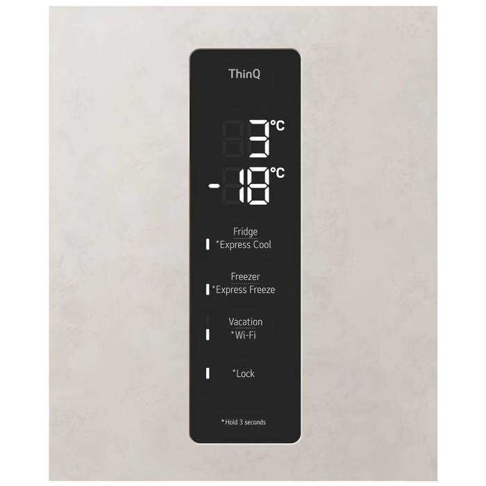 Холодильник LG GC-B459FEPW — объем 377 л, инверторный компрессор, стильный бежевый цвет, доставка по Бишкеку и Кыргызстану