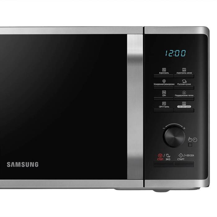 Микроволновка Samsung — серебристый корпус, LED-дисплей, мощность микроволн 800 Вт. Заказать онлайн по городу