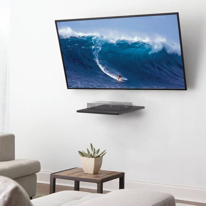 Полка для DVD и AV техники Kromax MICRO-MONO black — Вылет от стены: 175 мм — Onbir.kg Бишкек, Кыргызстан