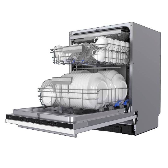 Midea MID60S150i — встраиваемая модель с регулируемой средней корзиной и верхней Infinity для столовых приборов, купить с доставкой