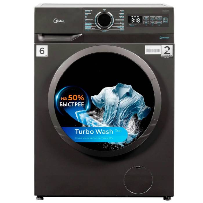 Стиралка Midea глубиной 40 см — функция пара, активаторы S-формы, защита от детей и автоочистка барабана, заказать в городе
