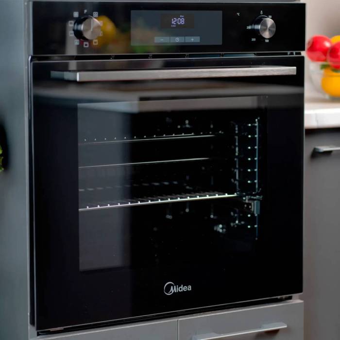 Midea MO72105GB — духовой шкаф с кольцевым нагревателем, двойным стеклом и подсветкой камеры, купить с доставкой в Бишкеке