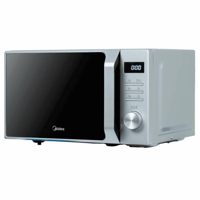 Midea AM720C2MV-S — стильная серебристая печь, LED дисплей, экспресс-режим 30 сек. Заказать онлайн в Бишкеке