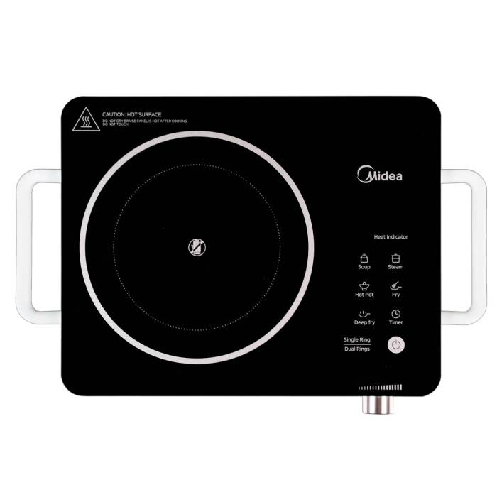 Настольная плита Midea MCH-T412B — двухконтурная конфорка с сенсорным управлением — Onbir.kg