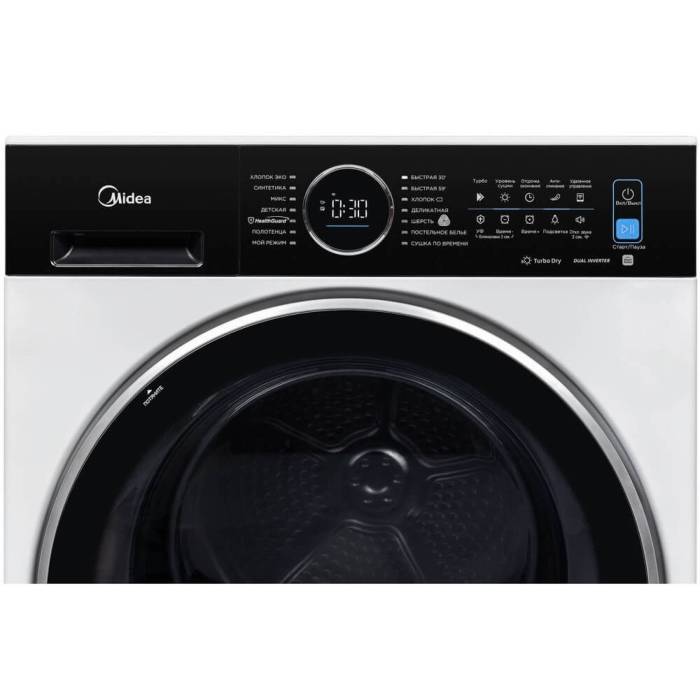 Midea MD210H100WDBW сушилка 10 кг — сушка по влажности и по таймеру ONBIR.KG