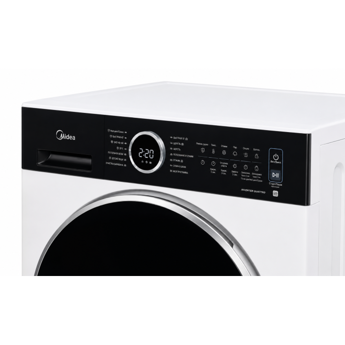 Стиральная машина с сушкой Midea MF205D80WB/W инверторный двигатель купить Кыргызстан | ONBIR.KG
