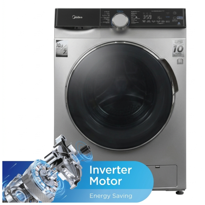 Стиральная машина Midea MFK03D105B/S 10.5 кг + сушка 7 кг — Speed Wash, 1500 об/мин ONBIR.KG