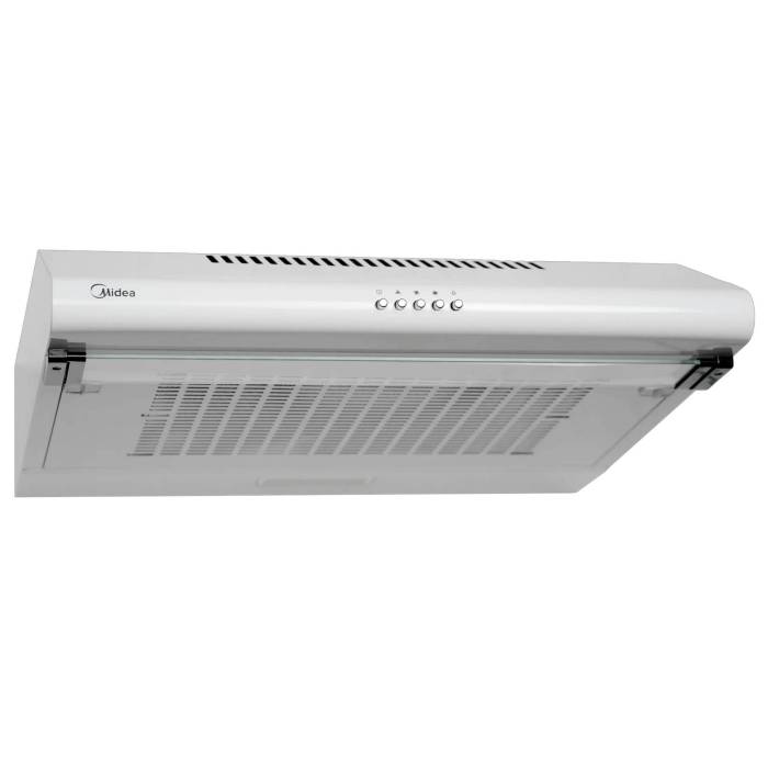 Midea MH60T349W — кассетная вытяжка белого цвета, компактные размеры 597×500×140 мм, заказать онлайн в Бишкеке