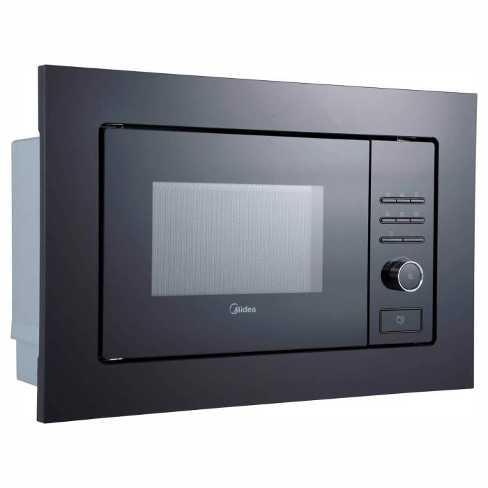 Микроволновка Midea — электронное управление, открытие дверцы кнопкой. Стильный чёрный корпус