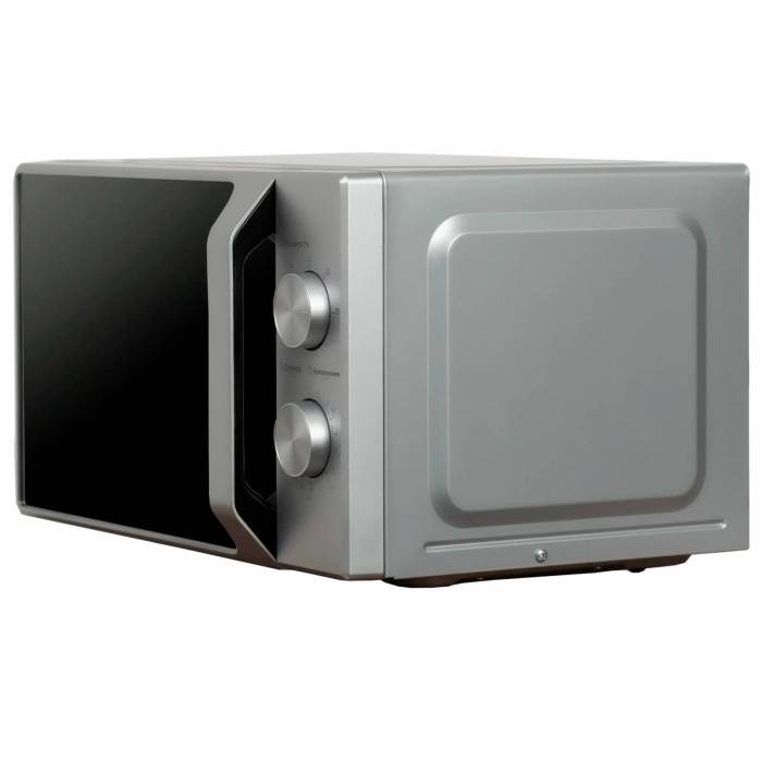 Midea MM720C2MV-S — дверца с ручкой, стильный серебристый цвет, компактный дизайн