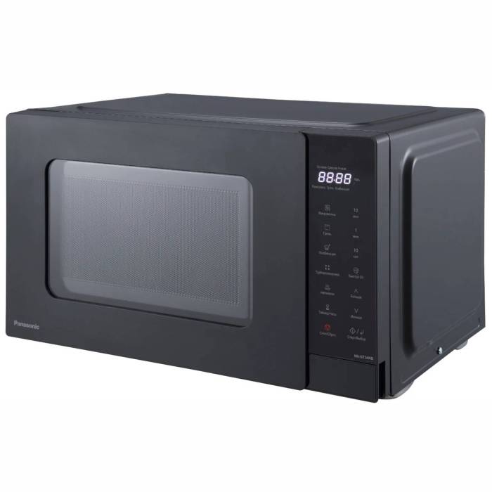 Panasonic NN-GT34NBZPE — 5 уровней мощности, кварцевый гриль, диаметр поворотного стола 288 мм. Идеальна для готовки и разогрева