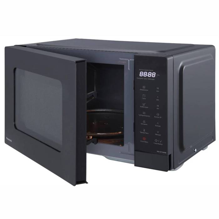 Микроволновая печь Panasonic NN-GT34NBZPE — звуковой сигнал, отсрочка старта, блокировка панели для безопасности. Купить с доставкой по Кыргызстану
