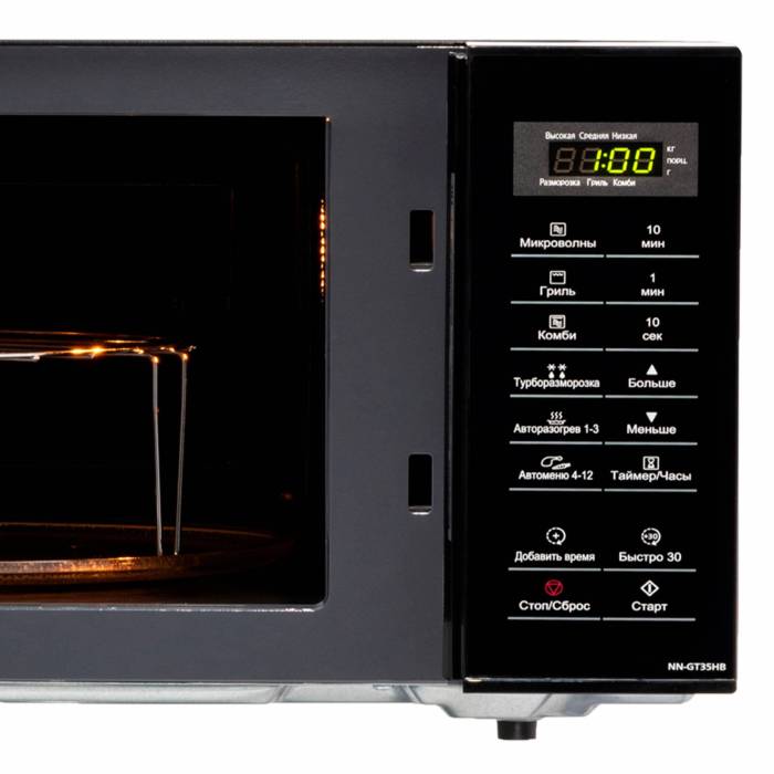 Микроволновка Panasonic NN-GT35HBZPE — сочетание технологий Turbo разморозки и авторазогрева