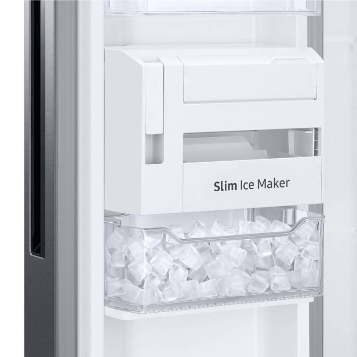 Samsung RS63R5571SL — автономное сохранение холода до 10 часов, энергоэффективность A+ и режим «Отпуск» повышают практичность