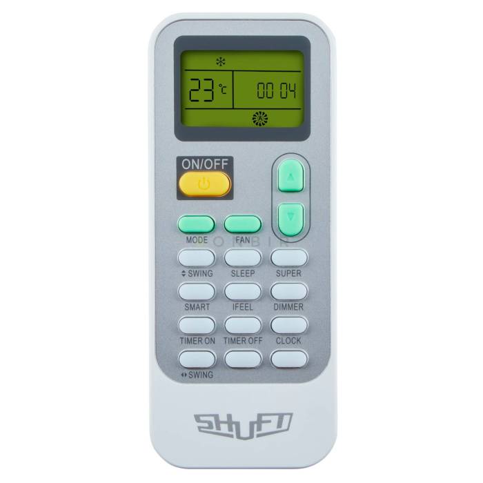 Кондиционер SHUFT SFTH-12HN8 — с фильтром грубой очистки, экосенсором для контроля температуры, и компактным белым дизайном