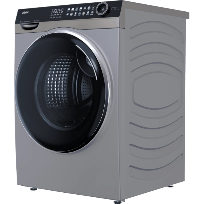 Купить в Бишкеке Стиральную машину с дисплеем Haier HW100-BD14378S 10 кг серый с доставкой онлайн