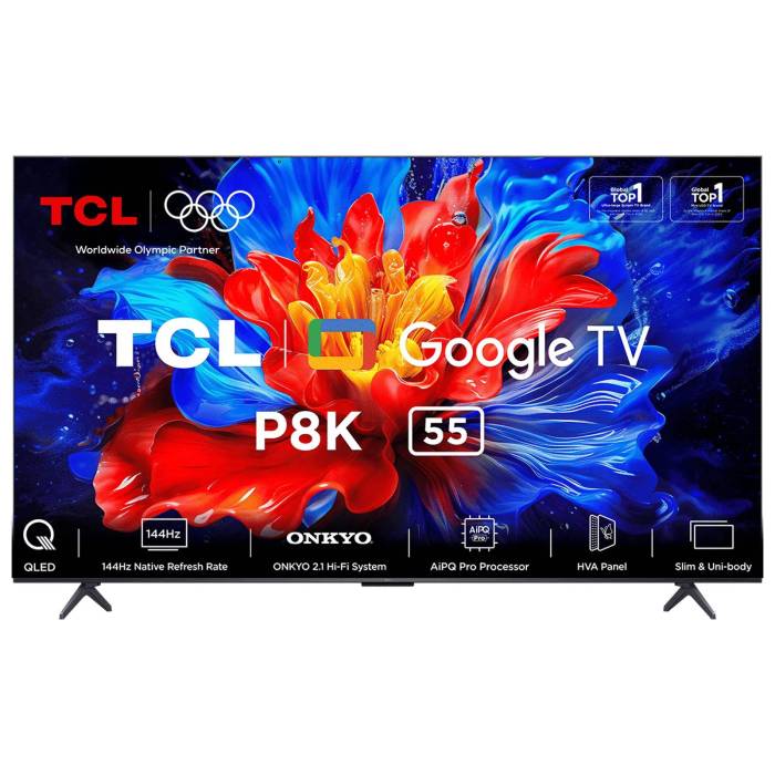 TCL 55P8K — QLED-телевизор 55″ с разрешением 4K Ultra HD и матрицей HVA