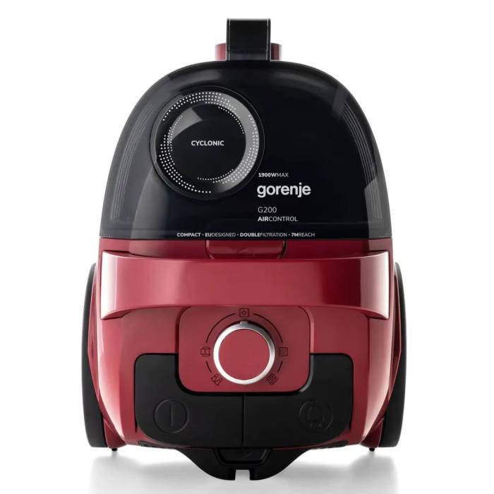 Gorenje VC1901G2ACR — красный пылесос 1900 Вт, контейнер 2,2 л, купить Onbir.kg