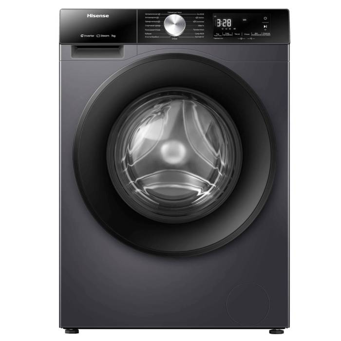 Hisense WF3S7021BB — узкая стиральная машина 7 кг с инверторным мотором PowerDrive, купить в Бишкеке