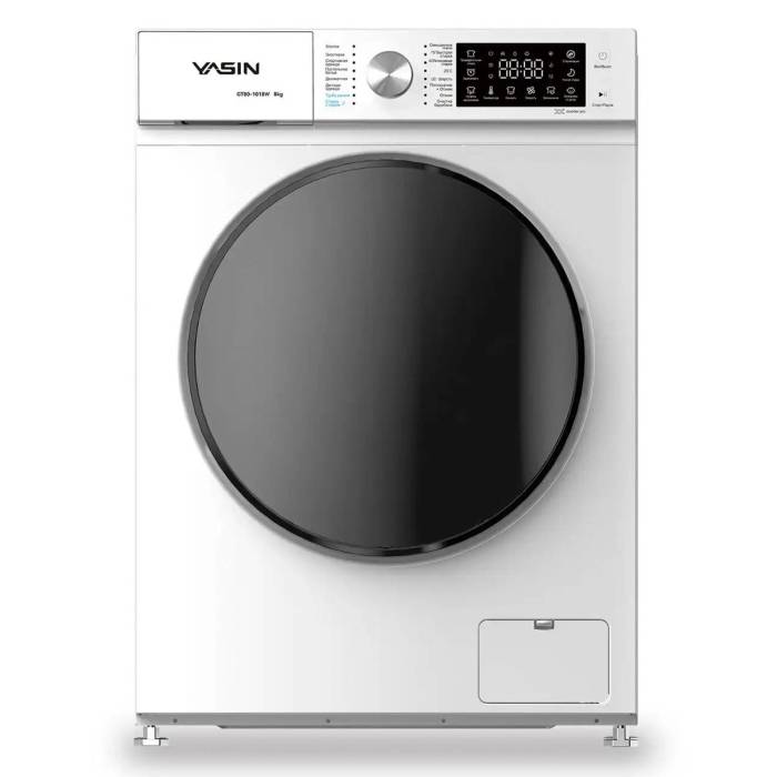 YASIN GT80-1018W — интеллектуальная стирка с автоопределением веса и пены, энергокласс A+++, заказать в Кыргызстане