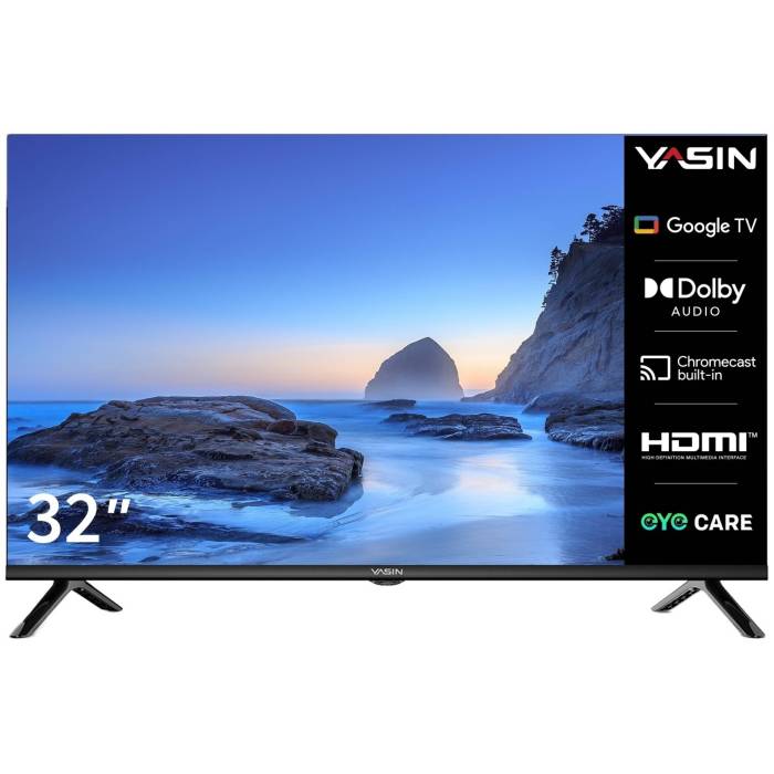 Телевизор Yasin 32G11: LED, 32 дюйма, Google TV, Wi-Fi, Smart TV с голосовым управлением. Купить с доставкой в Бишкеке