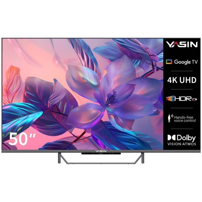 Yasin 50Q90: 4K UHD, голосовое управление, Android TV. Купить с доставкой в Бишкеке