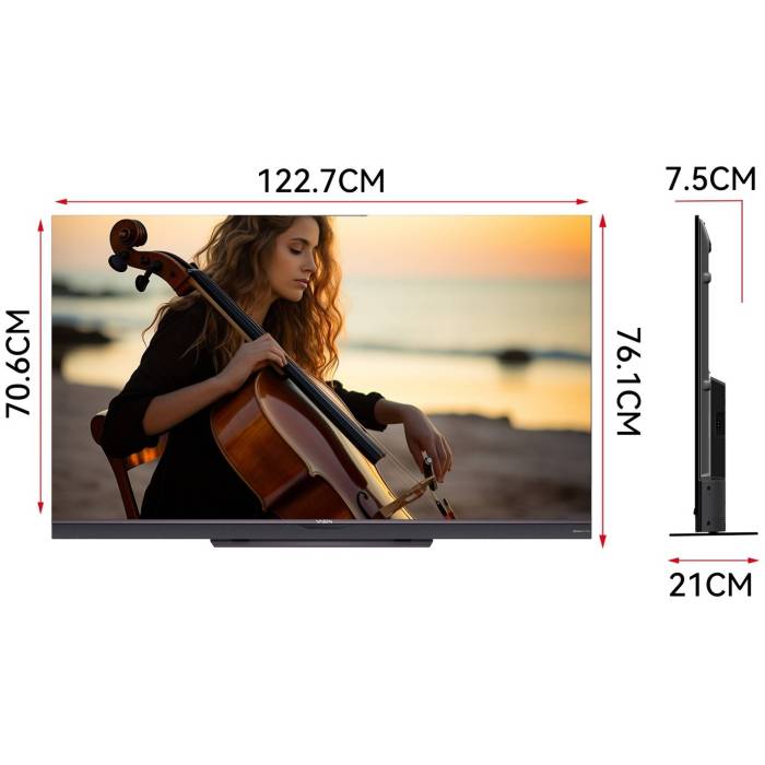 Телевизор Yasin 55Q7A: 55 дюймов, Dolby Audio, 4K UHD, HDR 10. Доставка в Бишкеке