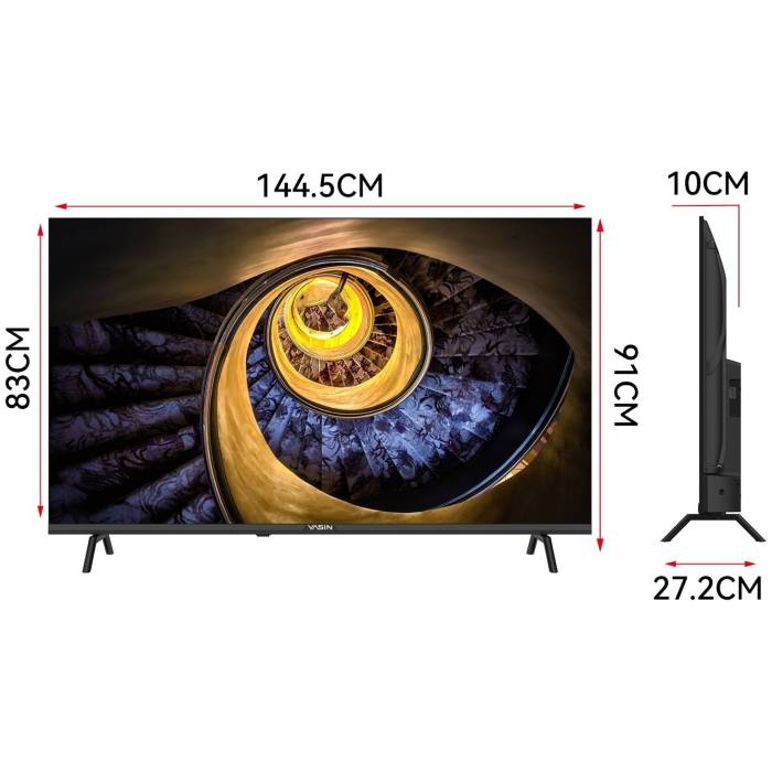 Телевизор Yasin 65G11K: LED-технология, 65 дюймов, HDR 10, Dolby Atmos. Доставка в Бишкеке