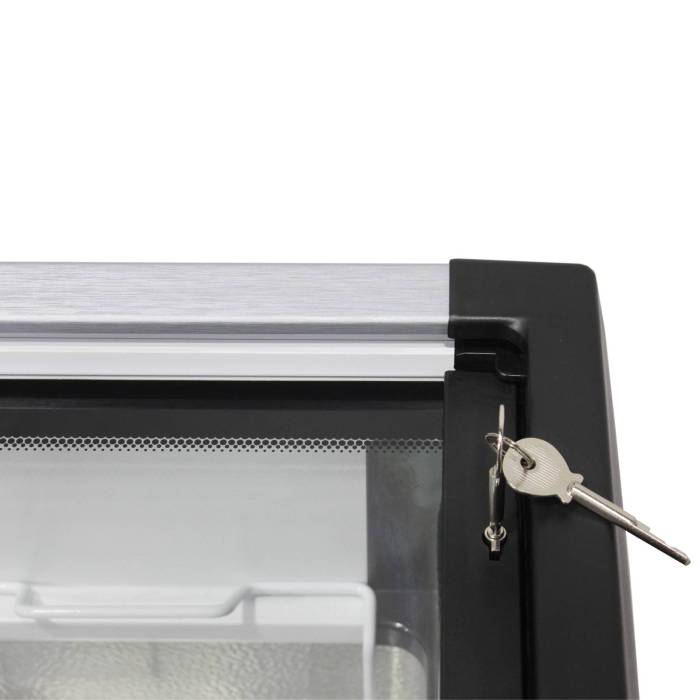 Витринный морозильник Бирюса CF59, объем 590 л, 7 корзин, LED-подсветка, раздвижные шторки, заказать онлайн с дсотавкой