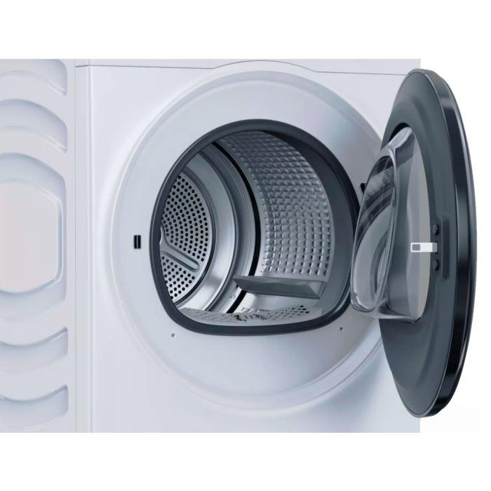 Haier HD90-A2979 — тепловой насос, реверсивное вращение барабана, сенсор влажности, корзина для сушки обуви, внутренняя подсветка барабана, предотвращение сминания, ворсовый фильтр, защита от перегрева, отложенный старт, блокировка от детей.